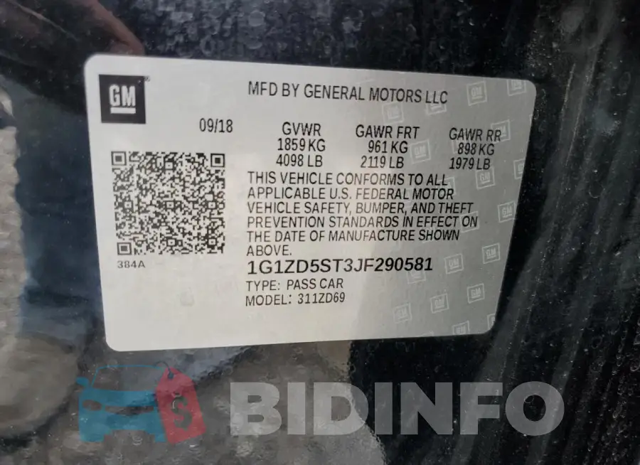 1G1ZD5ST3JF290581 Photo# 12