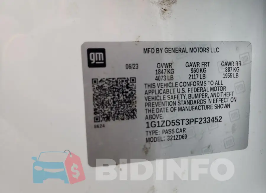 1G1ZD5ST3PF233452 Photo# 13