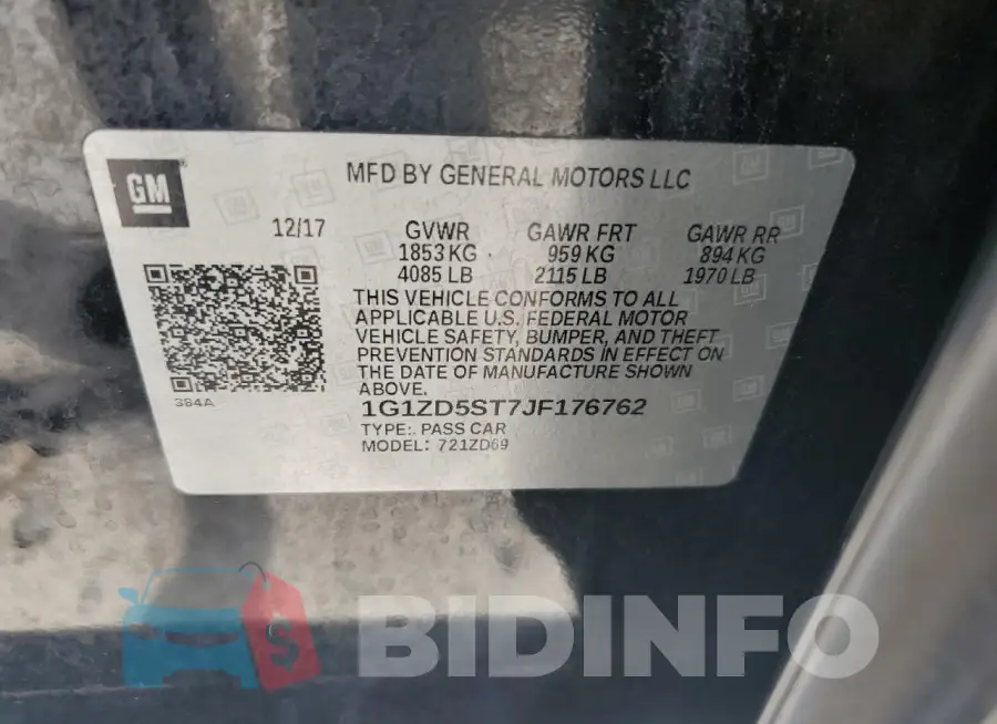 1G1ZD5ST7JF176762 Photo# 13
