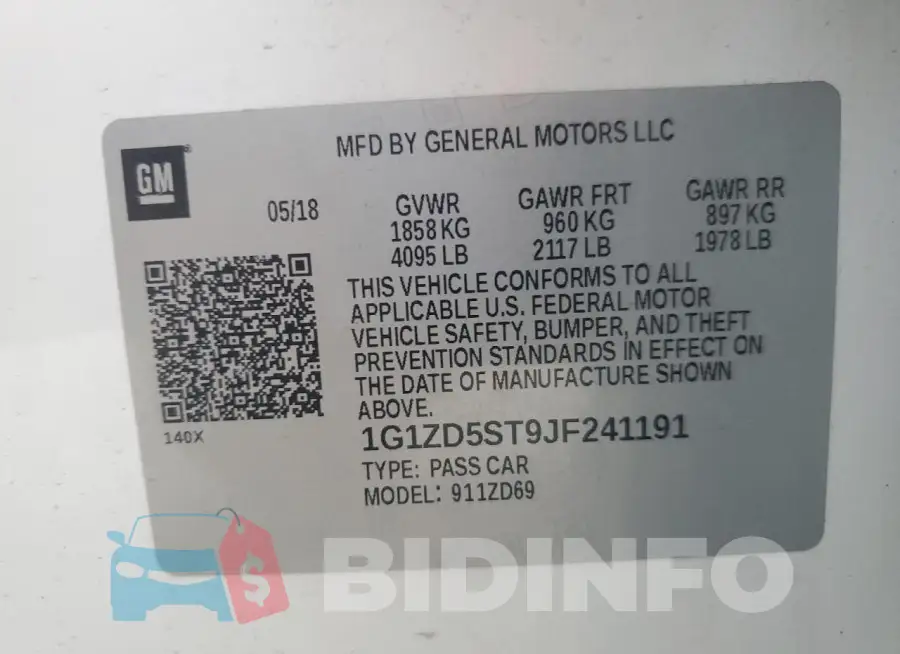 1G1ZD5ST9JF241191 Photo# 12