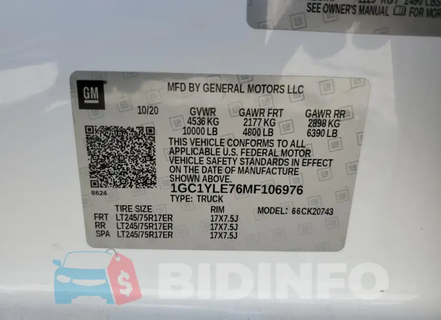 1GC1YLE76MF106976 Photo# 12