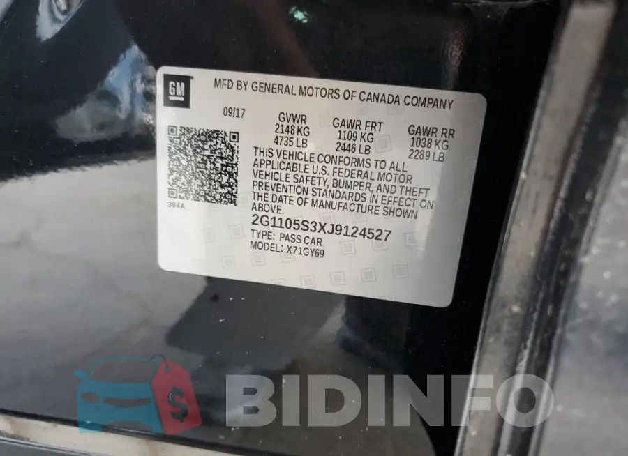 2G1105S3XJ9124527 Photo# 13