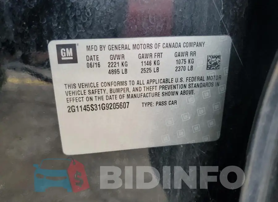 2G1145S31G9205607 Photo# 13