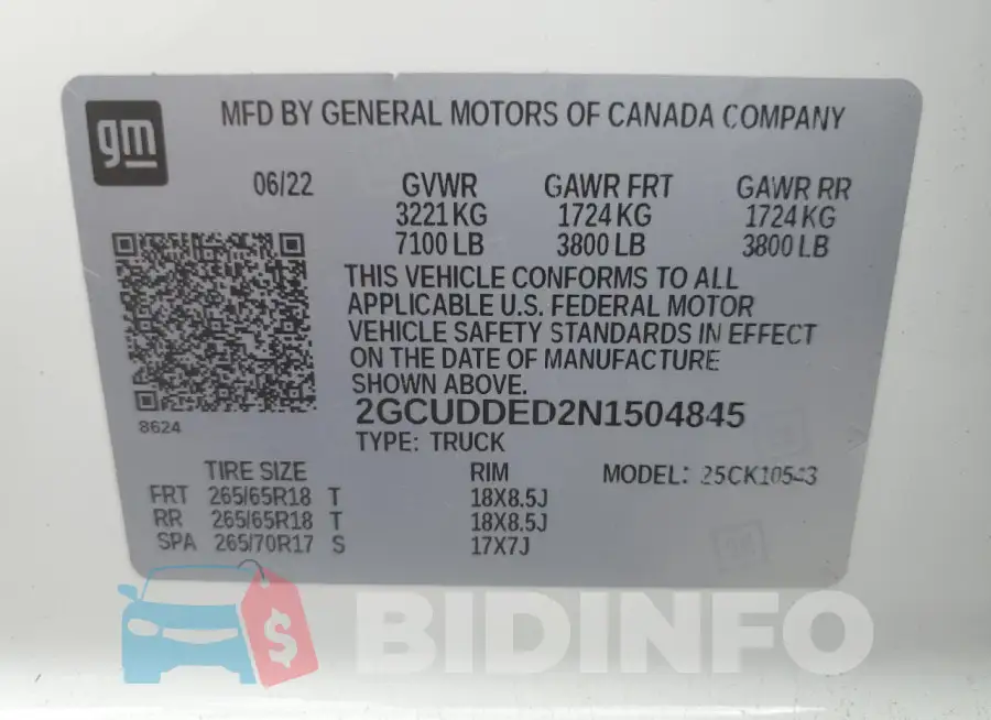2GCUDDED2N1504845 Photo# 12