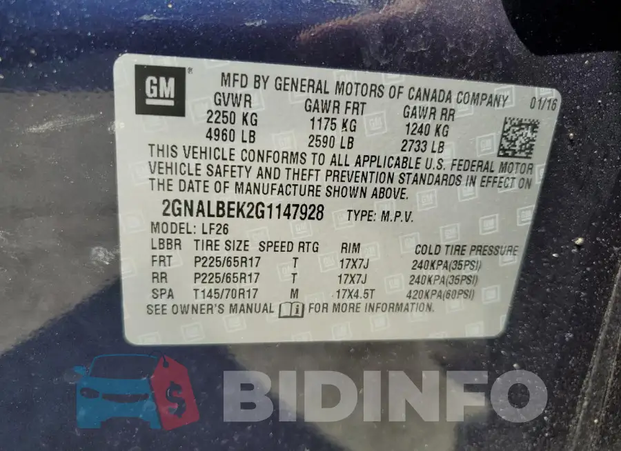 2GNALBEK2G1147928 Photo# 13