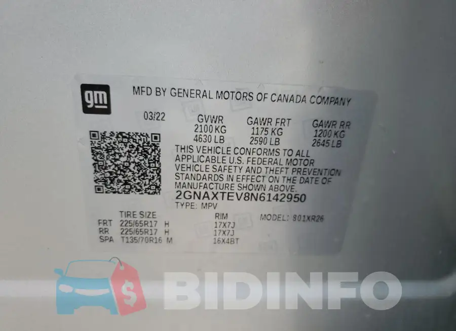 2GNAXTEV8N6142950 Photo# 13