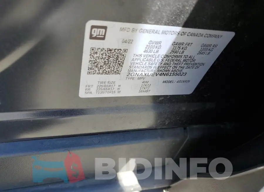 2GNAXUEV4N6155023 Photo# 12