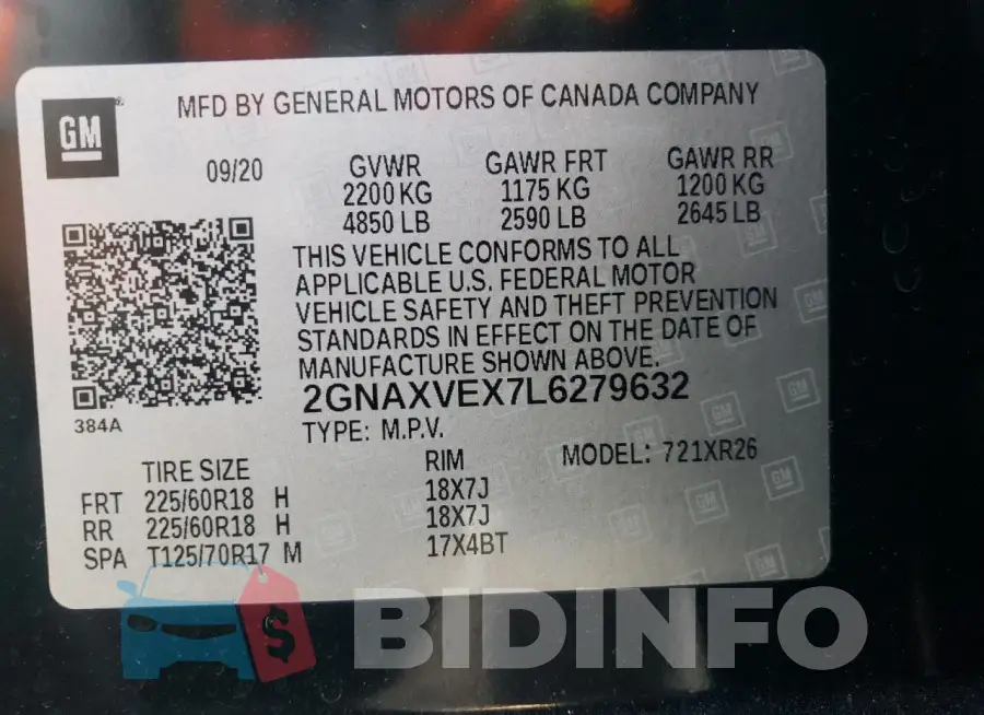 2GNAXVEX7L6279632 Photo# 13