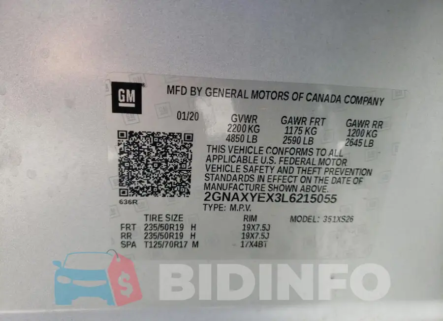2GNAXYEX3L6215055 Photo# 13