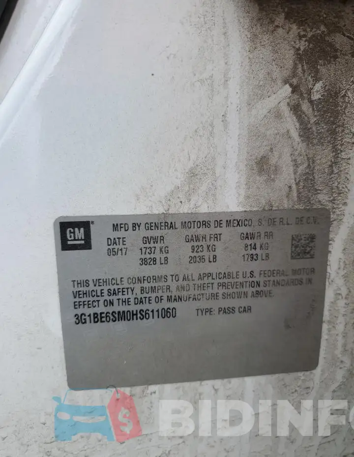 3G1BE6SM0HS611060 Photo# 12