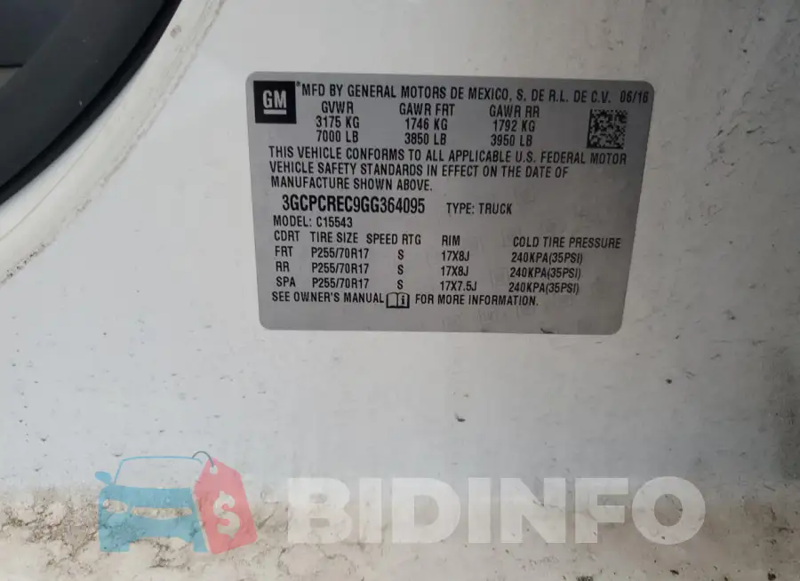 3GCPCREC9GG364095 Photo# 12