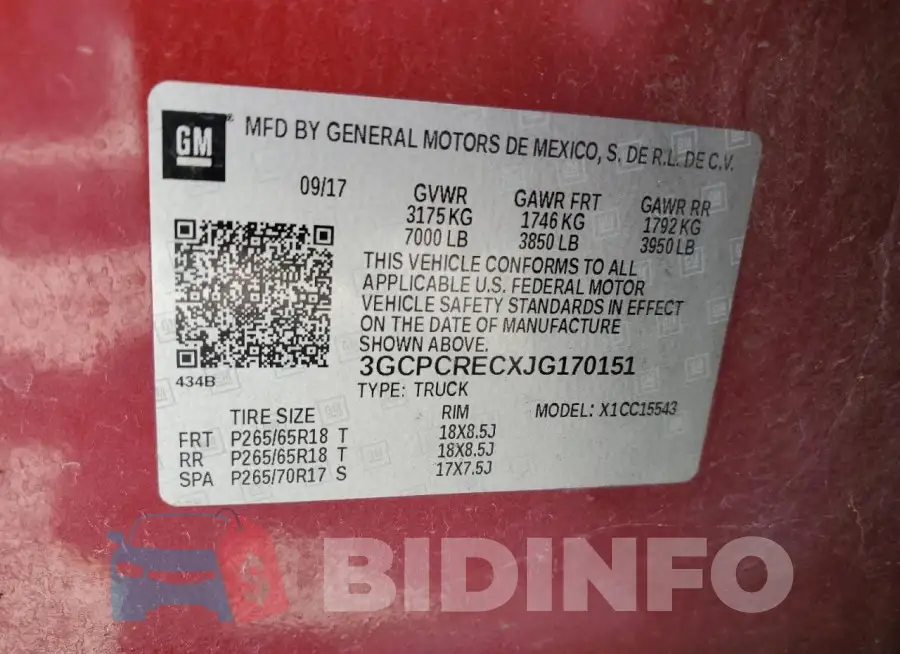 3GCPCRECXJG170151 Photo# 12