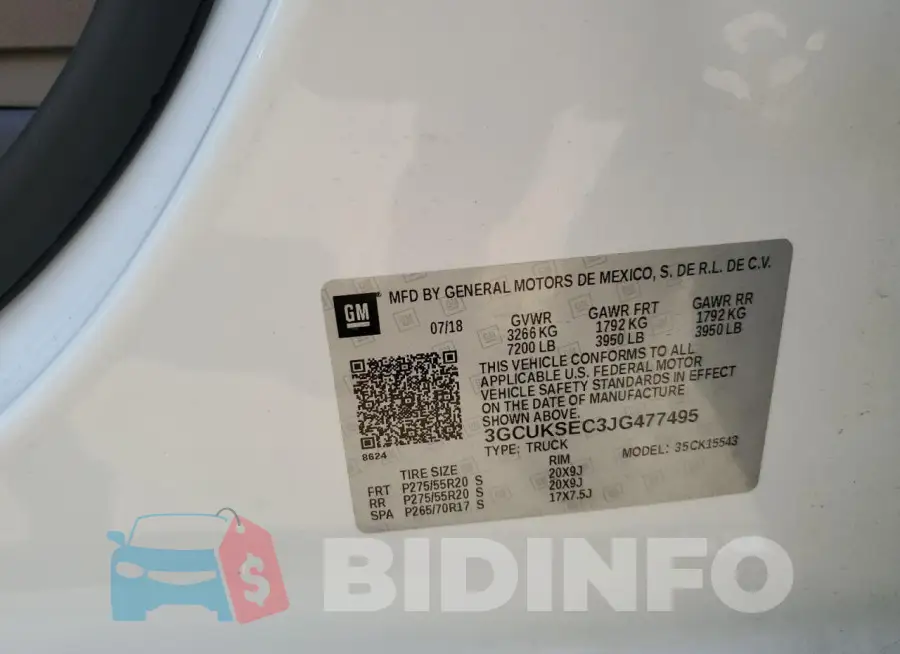 3GCUKSEC3JG477495 Photo# 11
