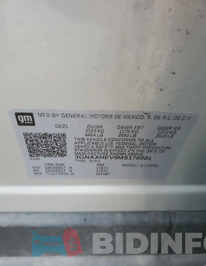 3GNAXHEV6MS176981 Photo# 12