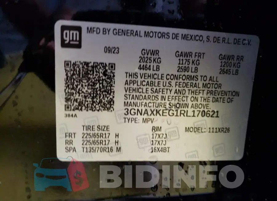 3GNAXKEG1RL170621 Photo# 13