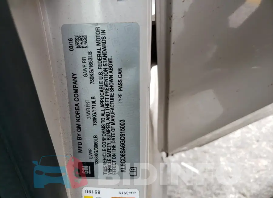 KL8CD6SA6GC615003 Photo# 13