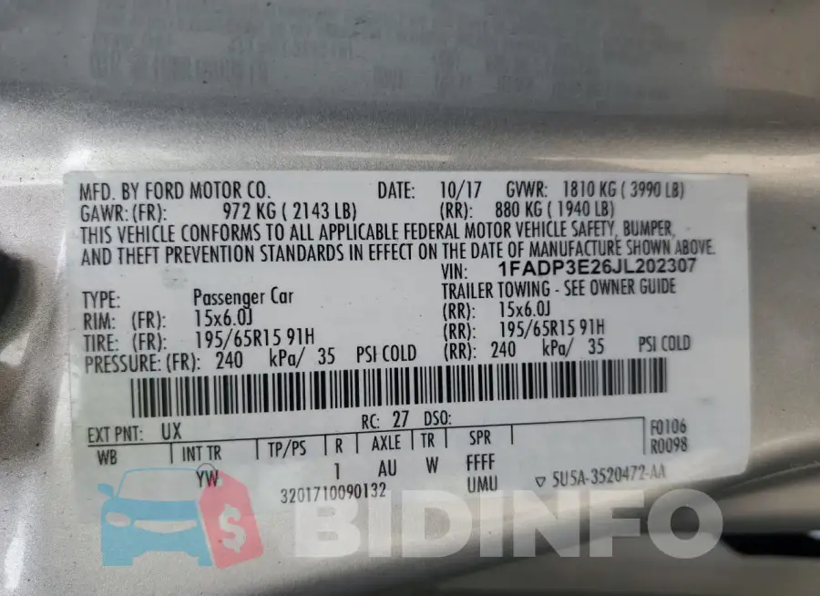 1FADP3E26JL202307 Photo# 12