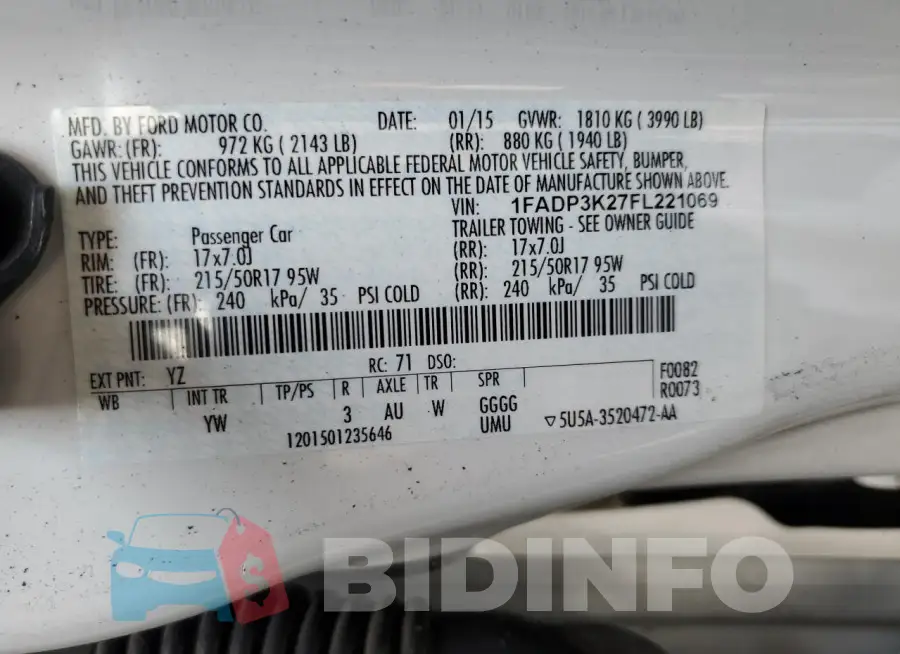 1FADP3K27FL221069 Photo# 12