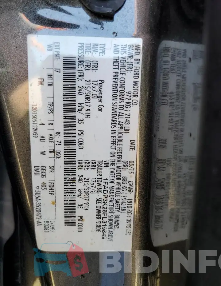 1FADP3K28FL319849 Photo# 12