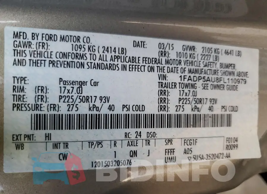 1FADP5AU8FL110979 Photo# 12