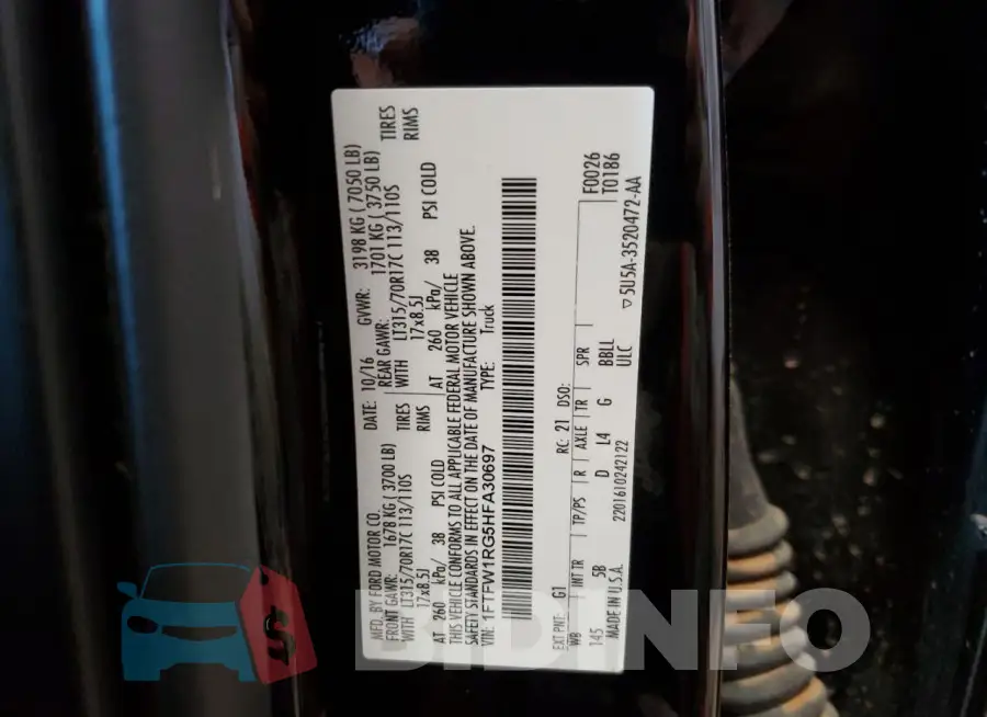 1FTFW1RG5HFA30697 Photo# 12