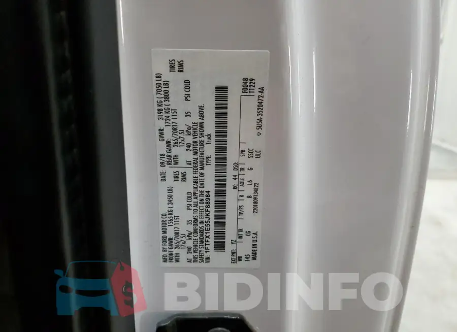 1FTFX1E55JKF88984 Photo# 12