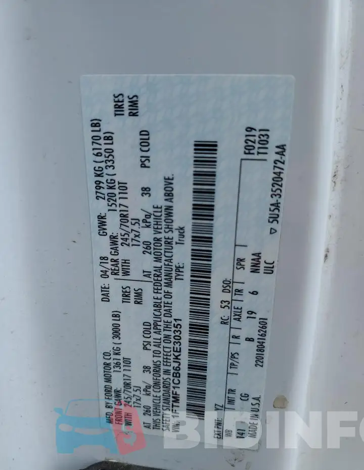 1FTMF1CB6JKE30351 Photo# 12