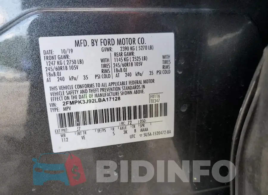 2FMPK3J92LBA17128 Photo# 14