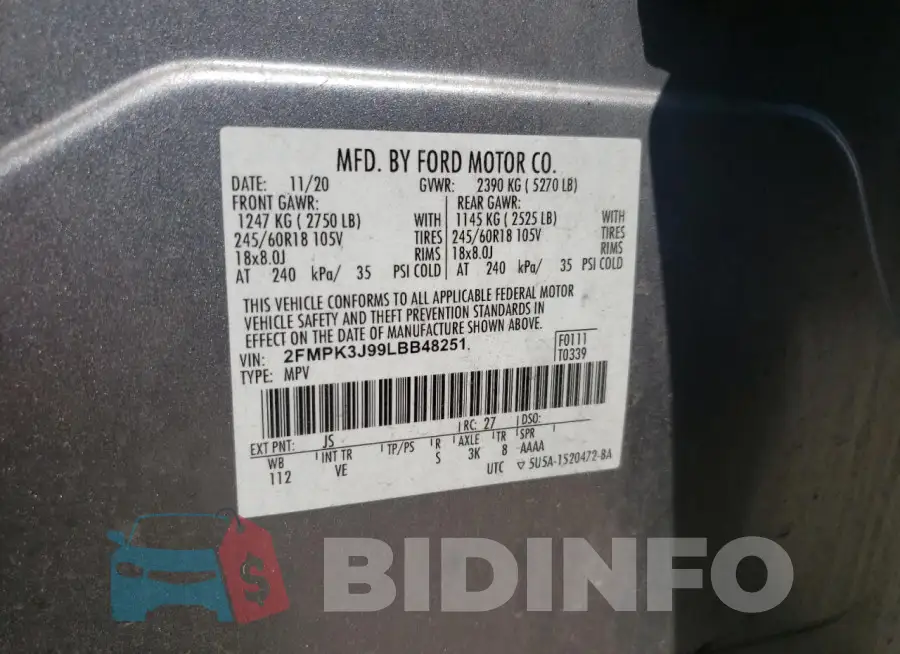 2FMPK3J99LBB48251 Photo# 13