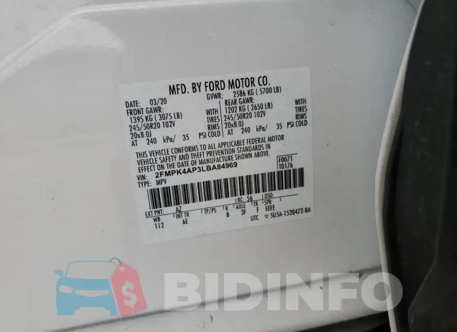 2FMPK4AP3LBA84969 Photo# 13