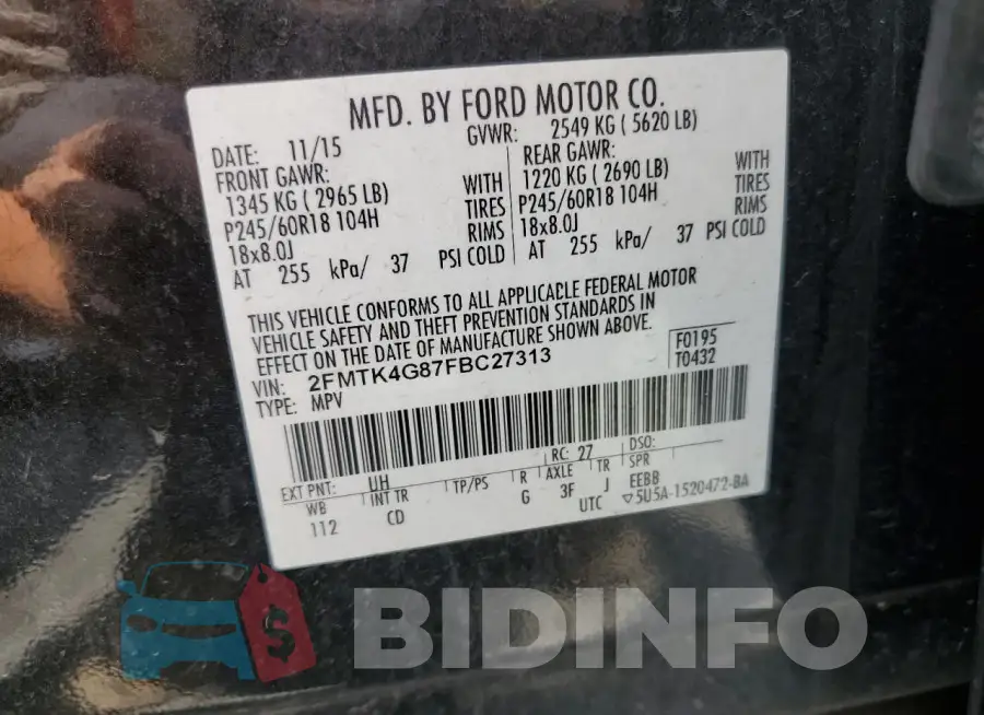 2FMTK4G87FBC27313 Photo# 13