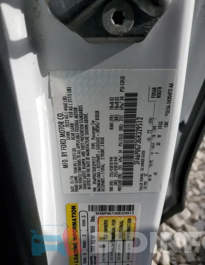 3FA6P0G73GR329512 Photo# 13