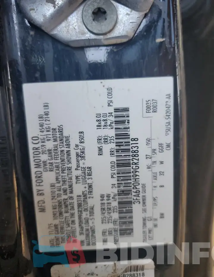 3FA6P0H99GR288318 Photo# 13