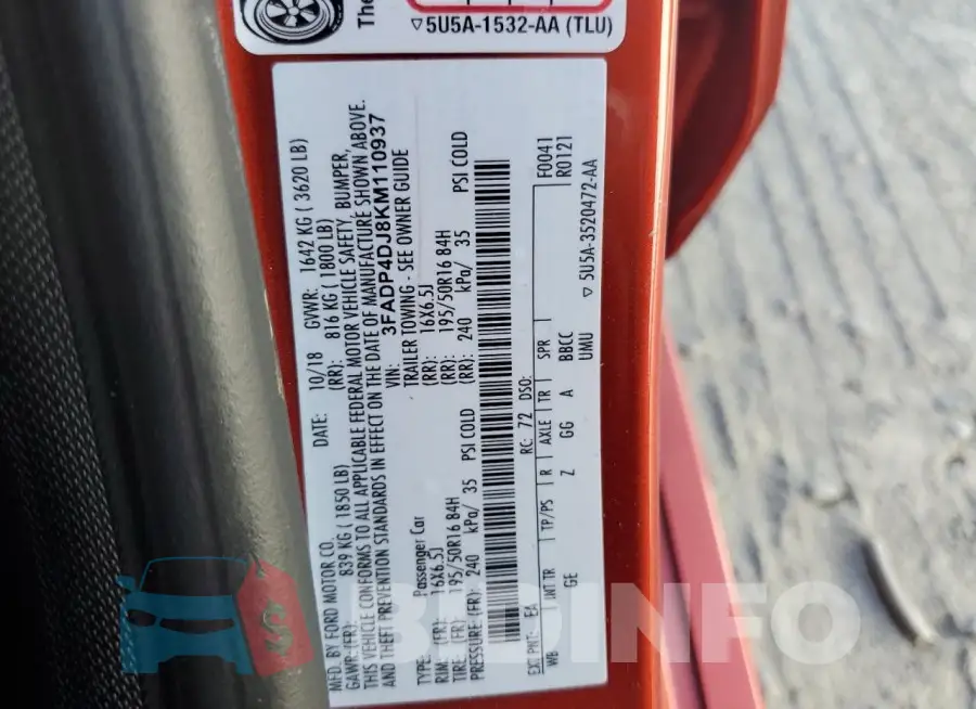 3FADP4DJ8KM110937 Photo# 12