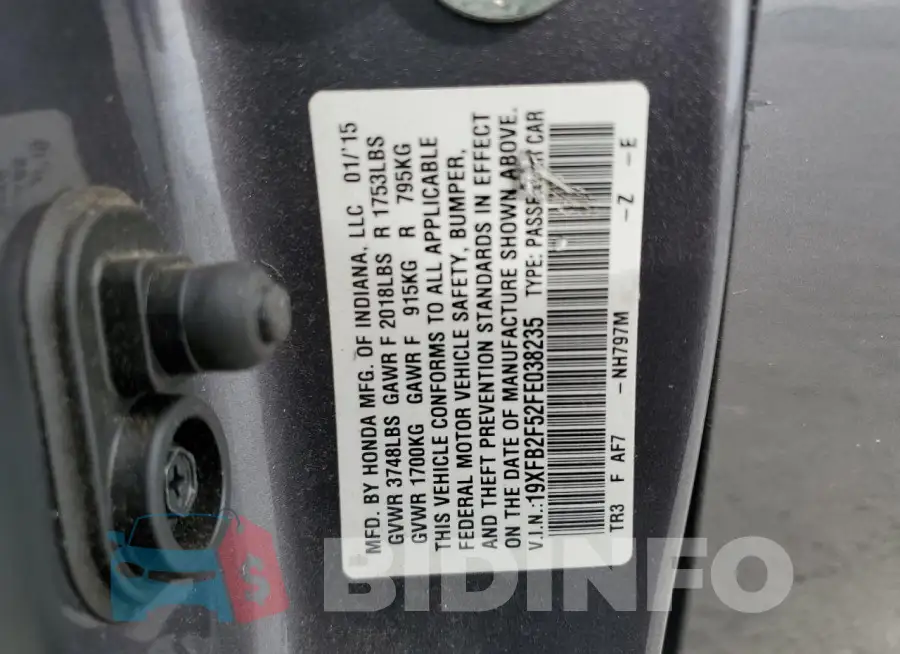 19XFB2F52FE038235 Photo# 13