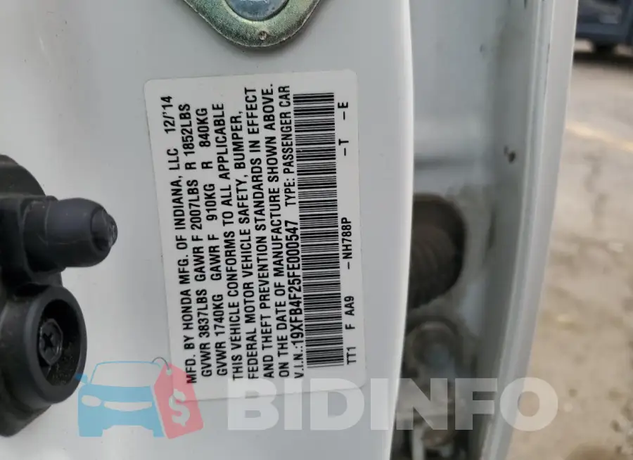 19XFB4F25FE000547 Photo# 12