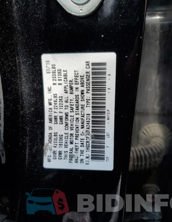 1HGCR2F33FA246318 Photo# 12