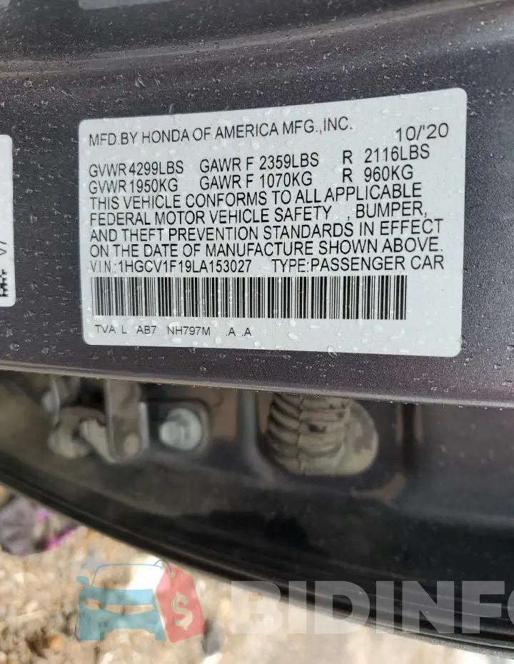 1HGCV1F19LA153027 Photo# 13