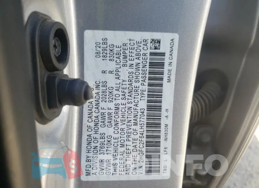 2HGFC2F64LH577043 Photo# 12