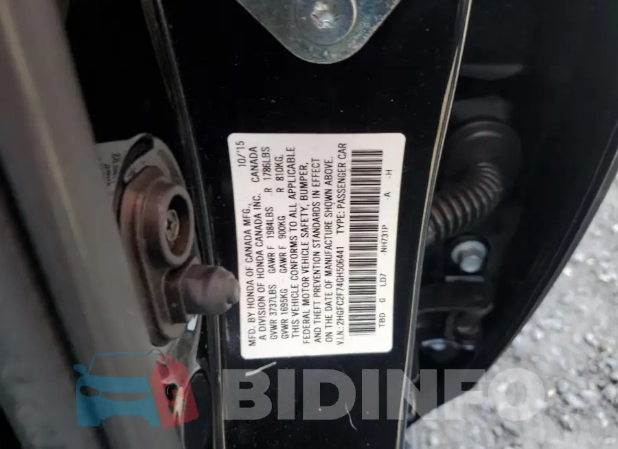 2HGFC2F74GH506441 Photo# 12