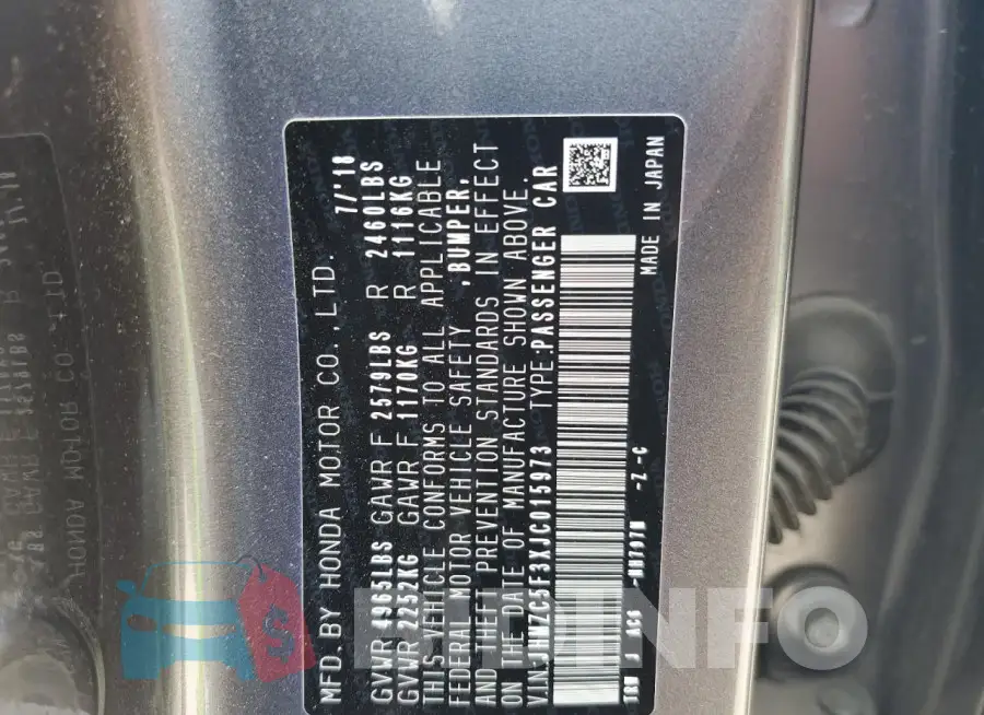 JHMZC5F3XJC015973 Photo# 13