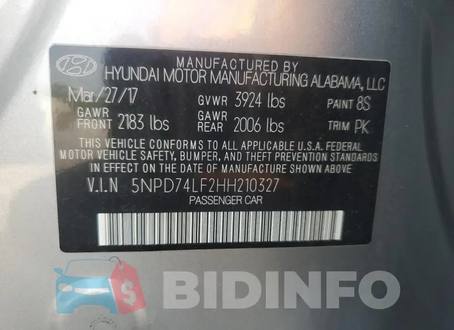 5NPD74LF2HH210327 Photo# 12