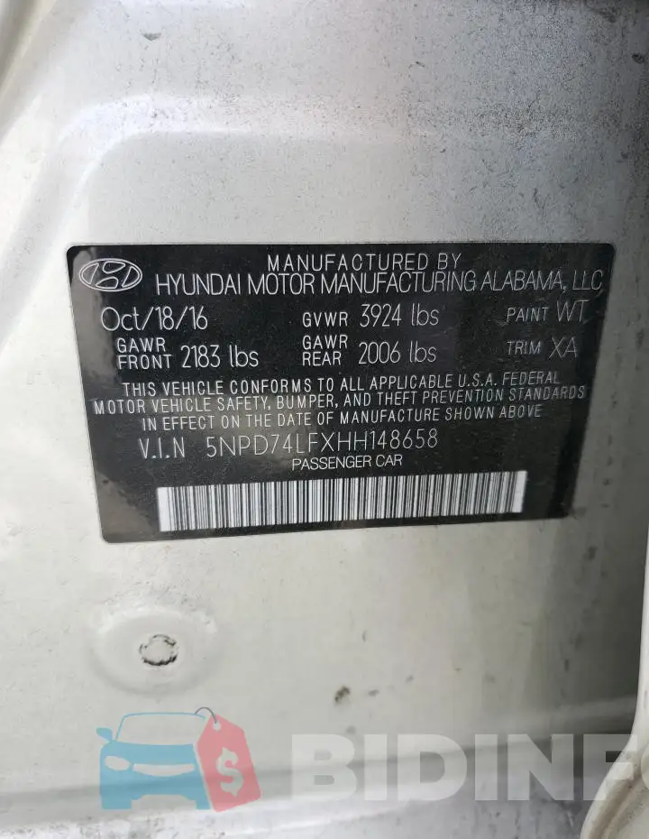 5NPD74LFXHH148658 Photo# 12
