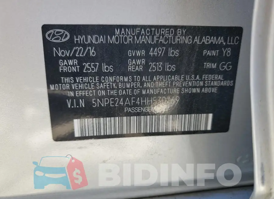 5NPE24AF4HH530769 Photo# 12