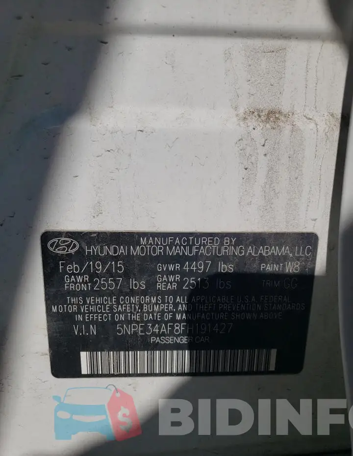 5NPE34AF8FH191427 Photo# 12