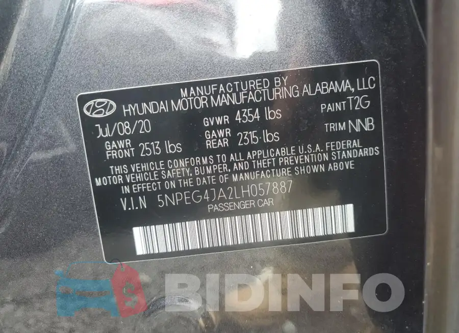 5NPEG4JA2LH057887 Photo# 12