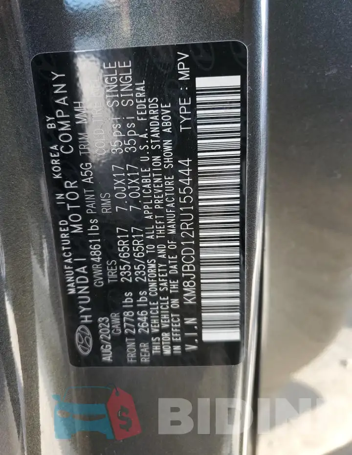 KM8JBCD12RU155444 Photo# 14
