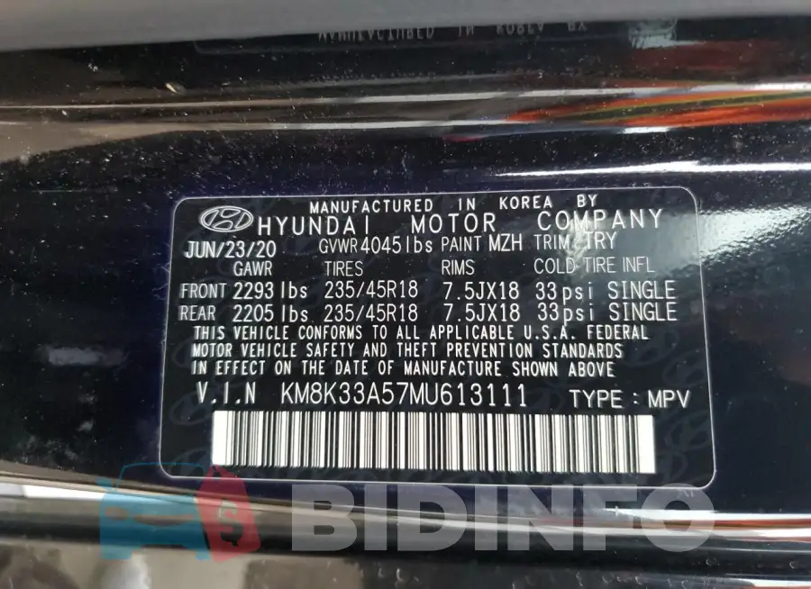 KM8K33A57MU613111 Photo# 12