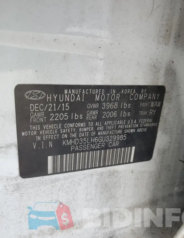 KMHD35LH6GU329985 Photo# 13