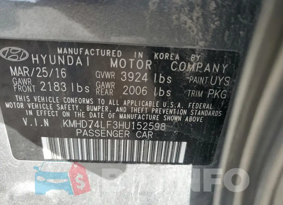 KMHD74LF3HU152598 Photo# 13